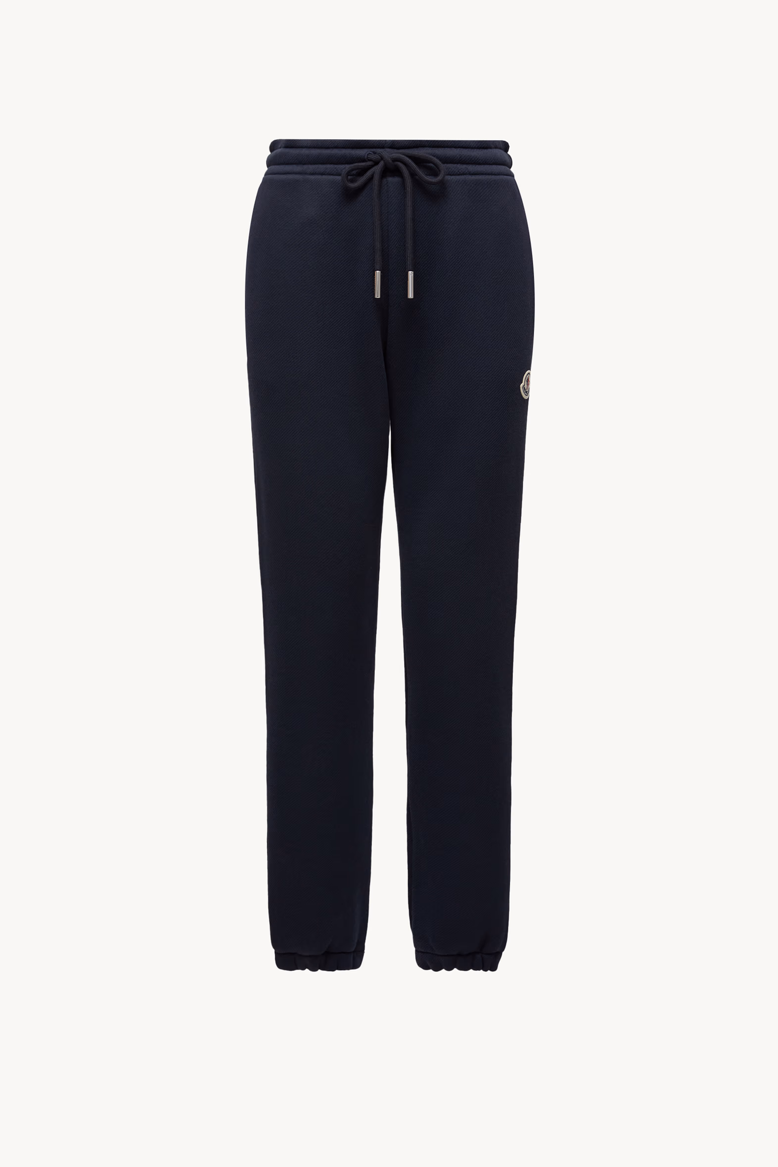Pantalon de survêtement en coton à empiècement logo Femmes Bleu marine Moncler 2